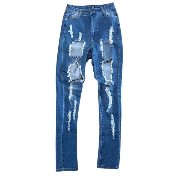 BOB Denim - BOB Distressed Skinny Jeans Blue Denim Women's Size 7/8